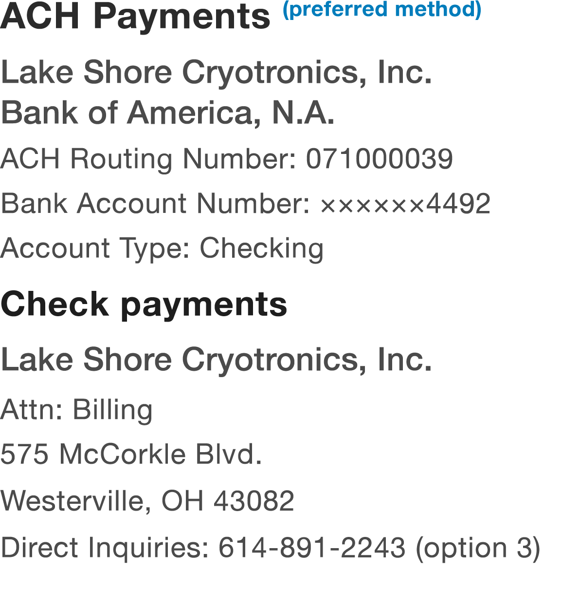 payment methods