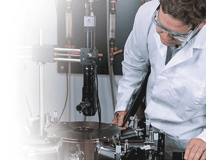 Researcher using a Lake Shore probe station