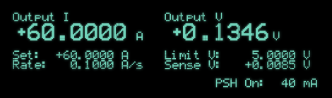 Current and voltage settings