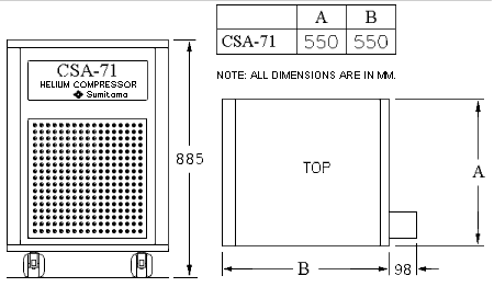 CSA-71 helium compressor unit drawing